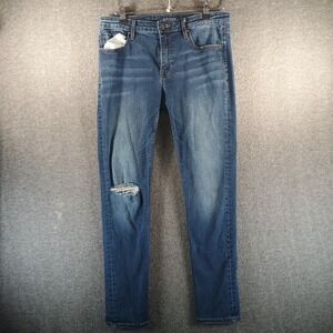 VIGOSS Marley Jeans Women 32x29 Mid Rise Super Skinny Medium Wash Distressed